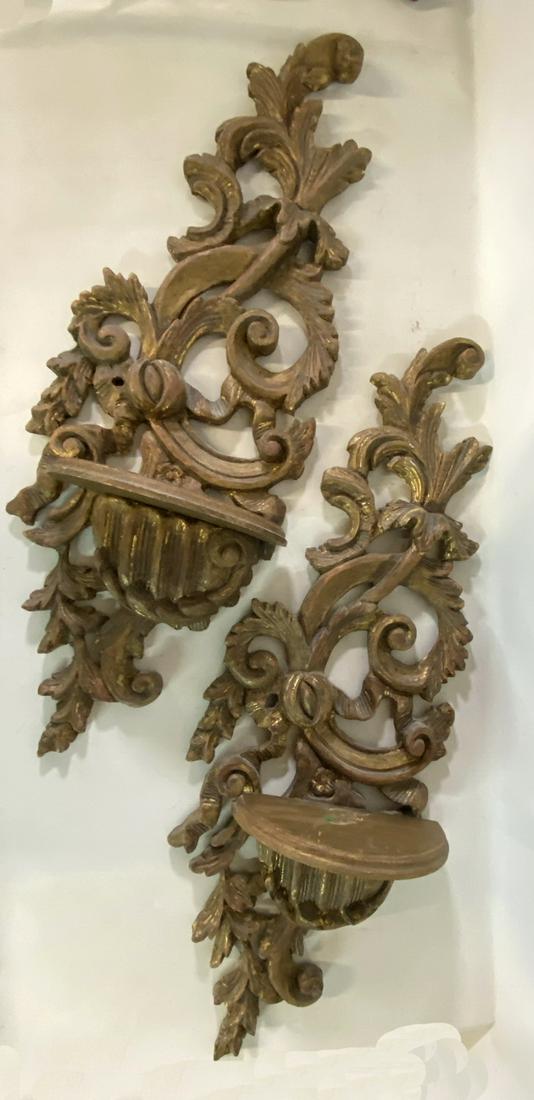 PAIR OF GILT WOOD BRACKETS 36X12 (1 of 5)