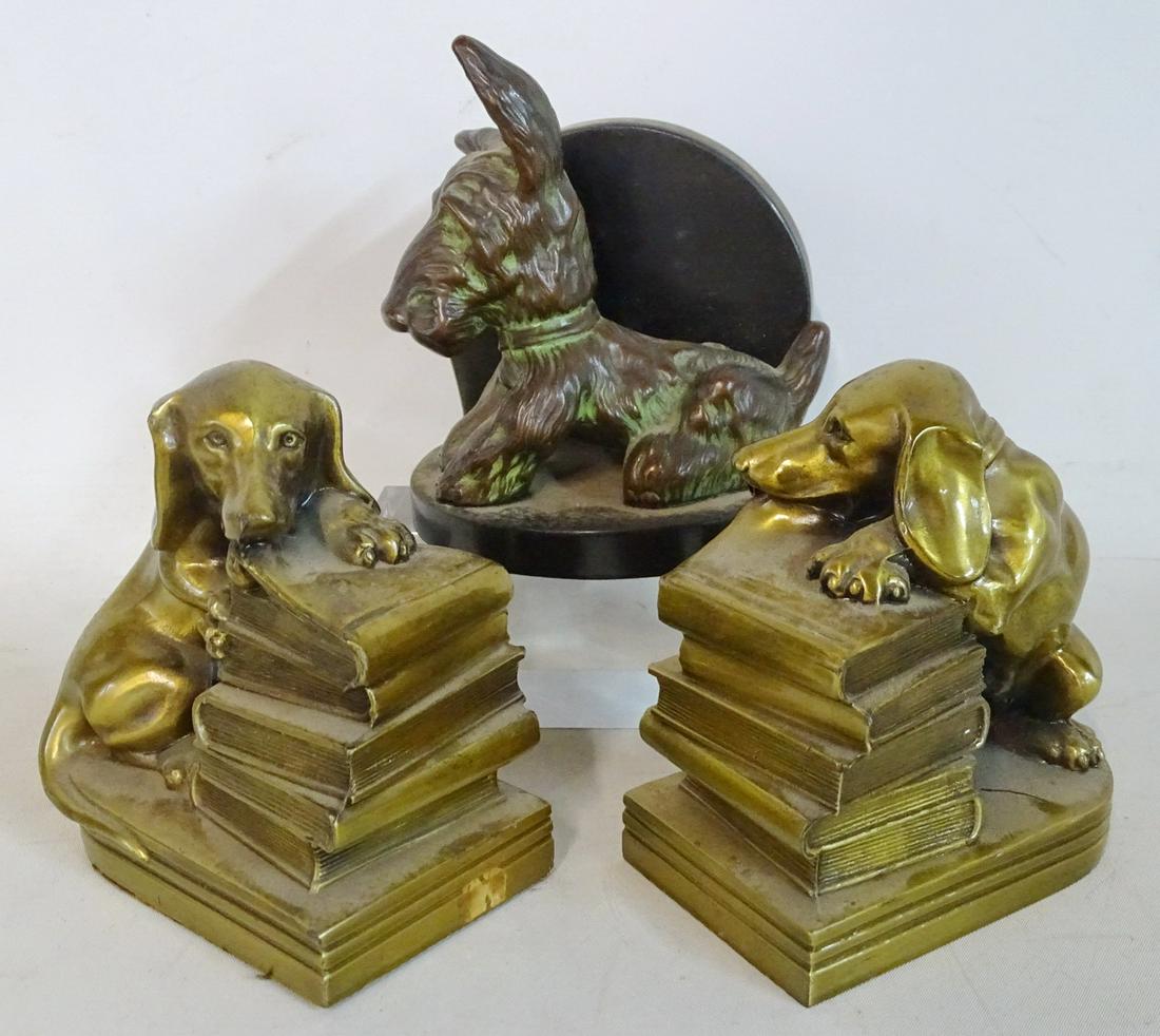 PAIR DOXIE FIGURAL BOOKENDS AND (1) SCOTTY FIGURAL (1 of 7)