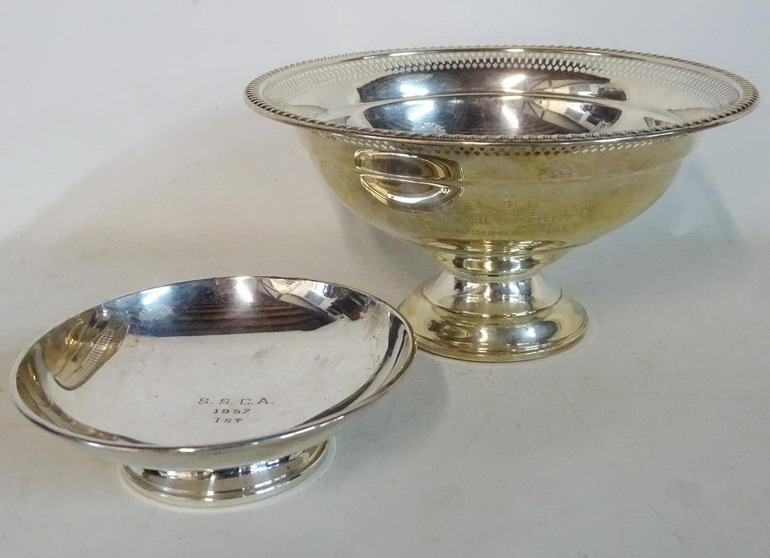 2 WEIGHTED STERLING SILVER DOG TROPHIES: SUSSEX SPANIEL (1 of 9)