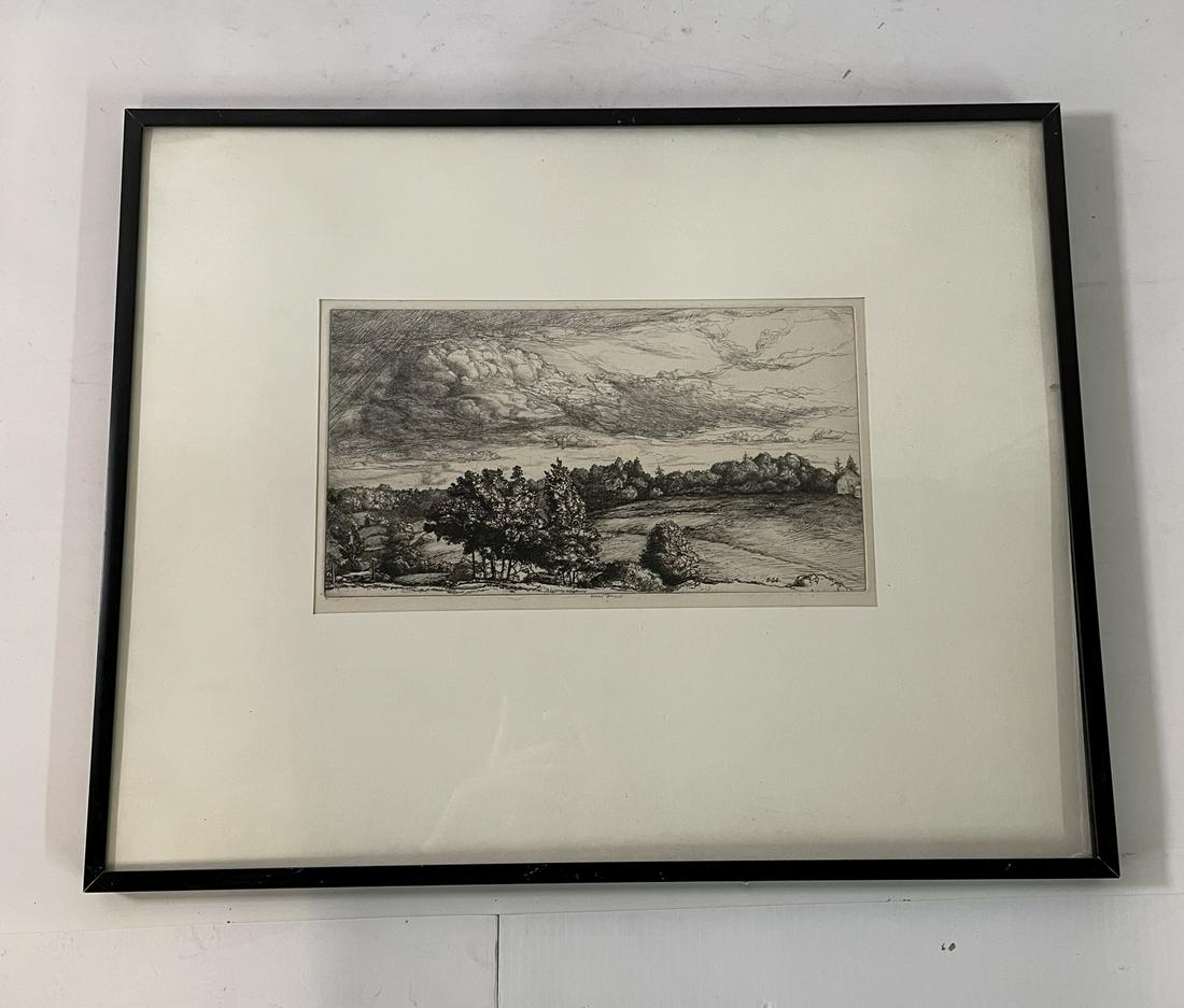 ERNEST HASKELL STORM CLOUDS CA. 1919 SIGNED ETCHING (1 of 4)