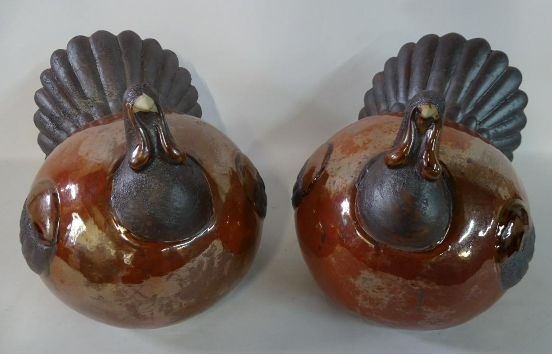 2 POTTERY GLAZED TURKEYS 9''H. (1 of 5)