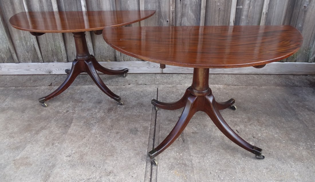 PAIR OF 19TH C MAHOGANY D ENDS: PAIR OF 19TH C MAHOGANY D ENDS