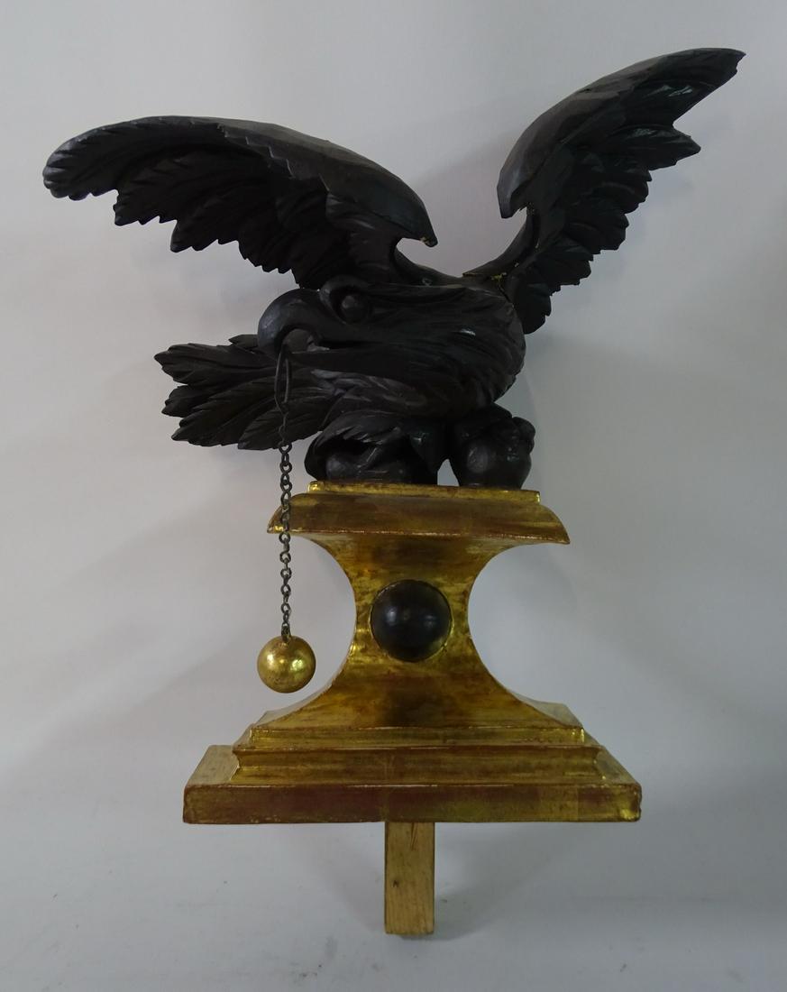 EAGLE FIGURAL CLOCK TOPPER  W WING REPAIR 12" H (1 of 8)