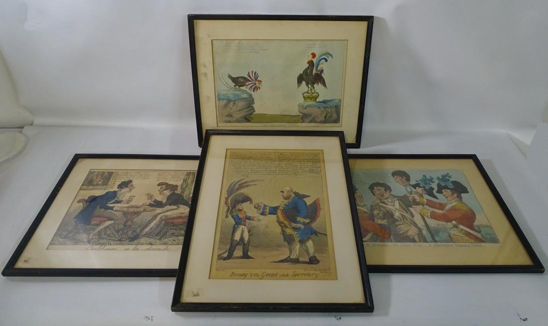 BRITISH SCHOOL (4) NAPOLEONIC POLITICAL SATIRE (1 of 11)