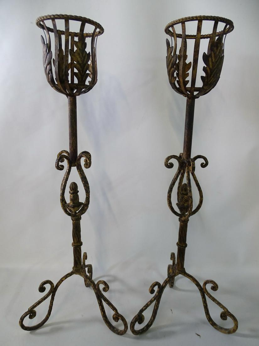 PAIR OF IRON PLANT STANDS 26''H. (1 of 6)