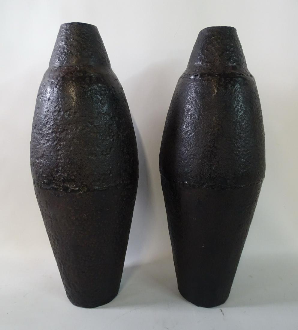 PAIR OF MID-CENTURY HAND-WROUGHT VASES 18" H (1 of 5)
