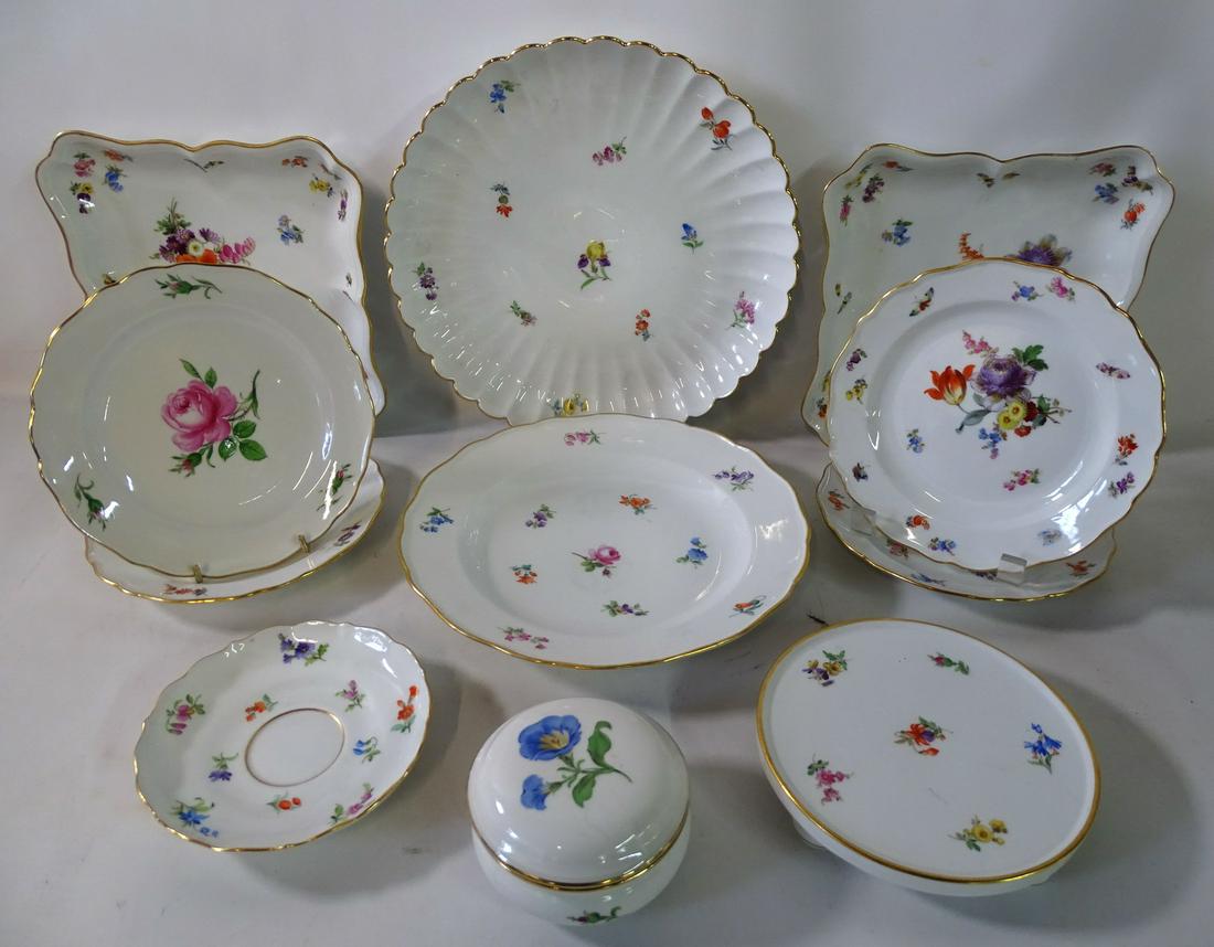 GROUP (11) PIECES MEISSEN PORCELAIN, LARGEST 12" DIA.. (1 of 19)