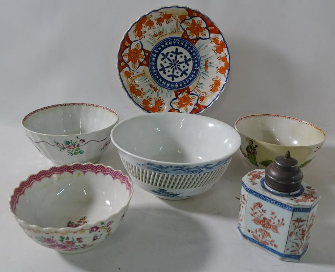 6 PIECES ASIAN PORCELAIN INC. CHINESE EXPORT 5 1/2" (1 of 10)