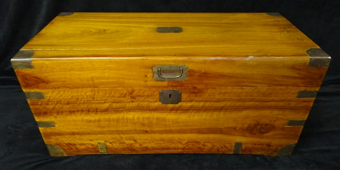 ANTIQUE ENGLISH CAMPHOR WOOD TRUNK 14 1/2" X 32 1/2" X (1 of 10)