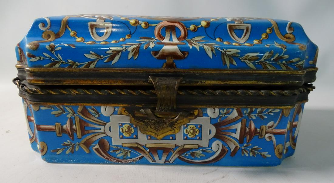 ENAMELED DECORATED BOX (5" X 10 1/2" X 6 1/2") (1 of 13)