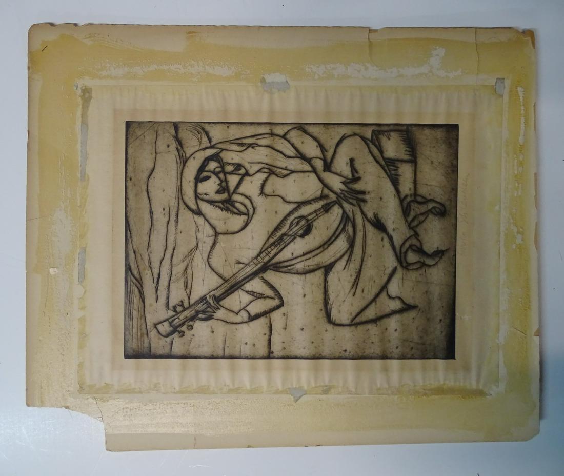HENRYK ENRICO GLICENSTEIN SIGNED ETCHING, LADY WITH (1 of 5)