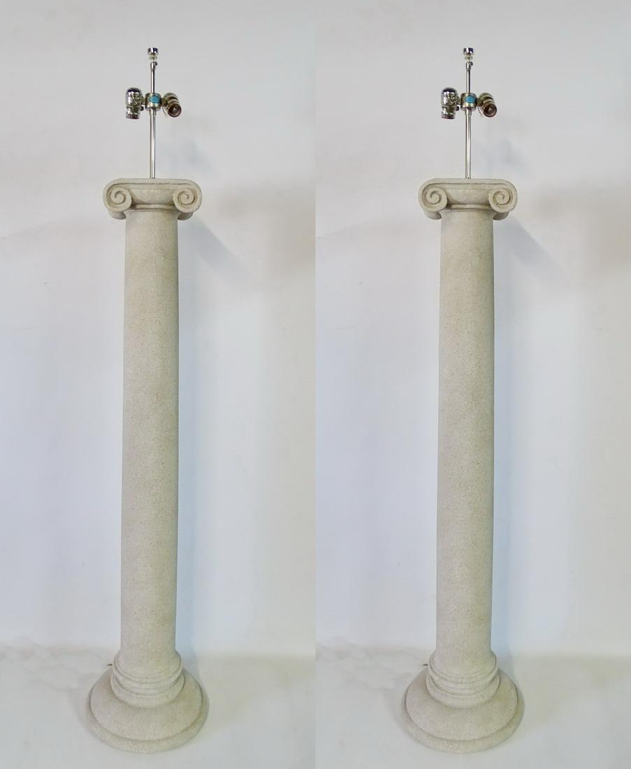 PR. COLUMN FORM COMPOSITION FLOOR LAMPS 66"H 12" DIA. (1 of 4)