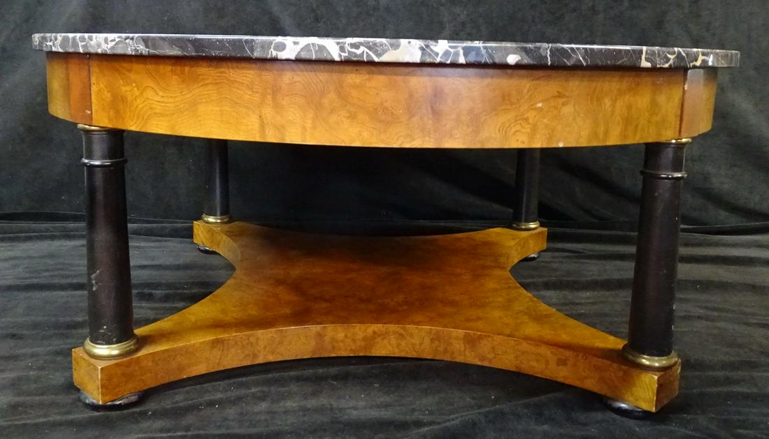 EMPIRE STYLE ITALIAN MARBLE TOP BAKER  COCKTAIL TABLE (1 of 5)