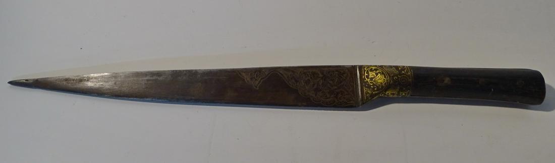 ANTIQUE PERSIAN GOLD INLAID DAGGER 13" LONG (1 of 7)