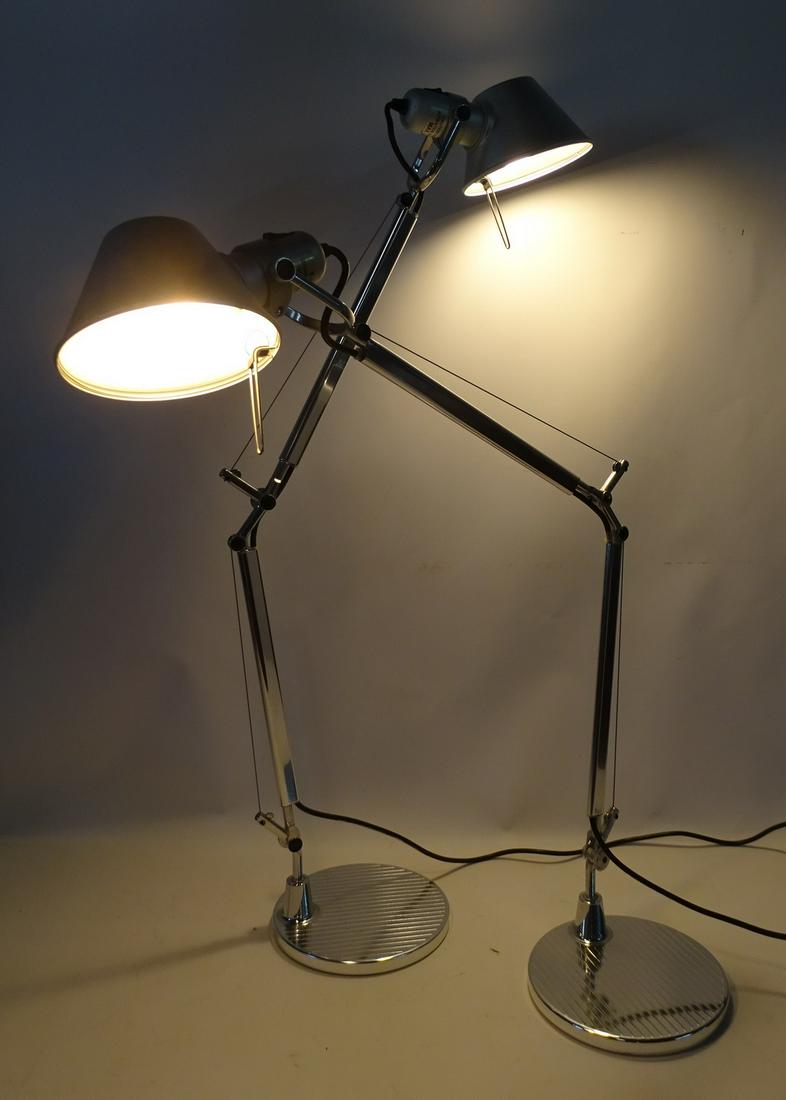 PAIR OF ARTEMIDE CHROME LAMPS 38" HIGH (1 of 10)