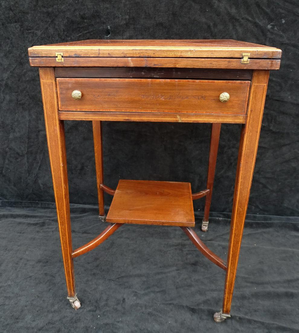 INLAID MAHOGANY HANDKERCHIEF TABLE 29 X 19 X 19 (1 of 15)