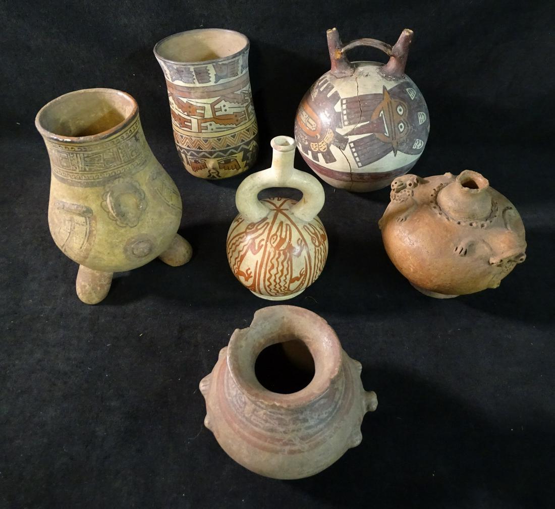 6 CENTRAL & SOUTH AMERICA POTTERY VESSELS (1 of 17)