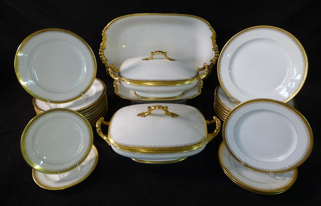 VIGNAUD LIMOGUE PARTIAL DINNERWARE SET PLATES AND (1 of 13)