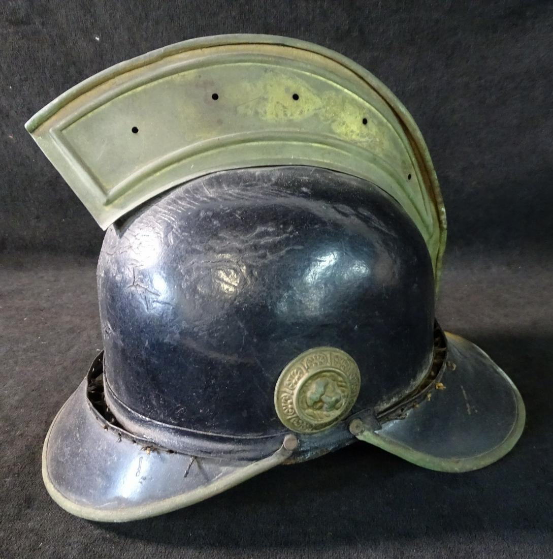 FRENCH FIREMANS BRIGADE HELMET CIRCA 1850'S - POOR (1 of 7)