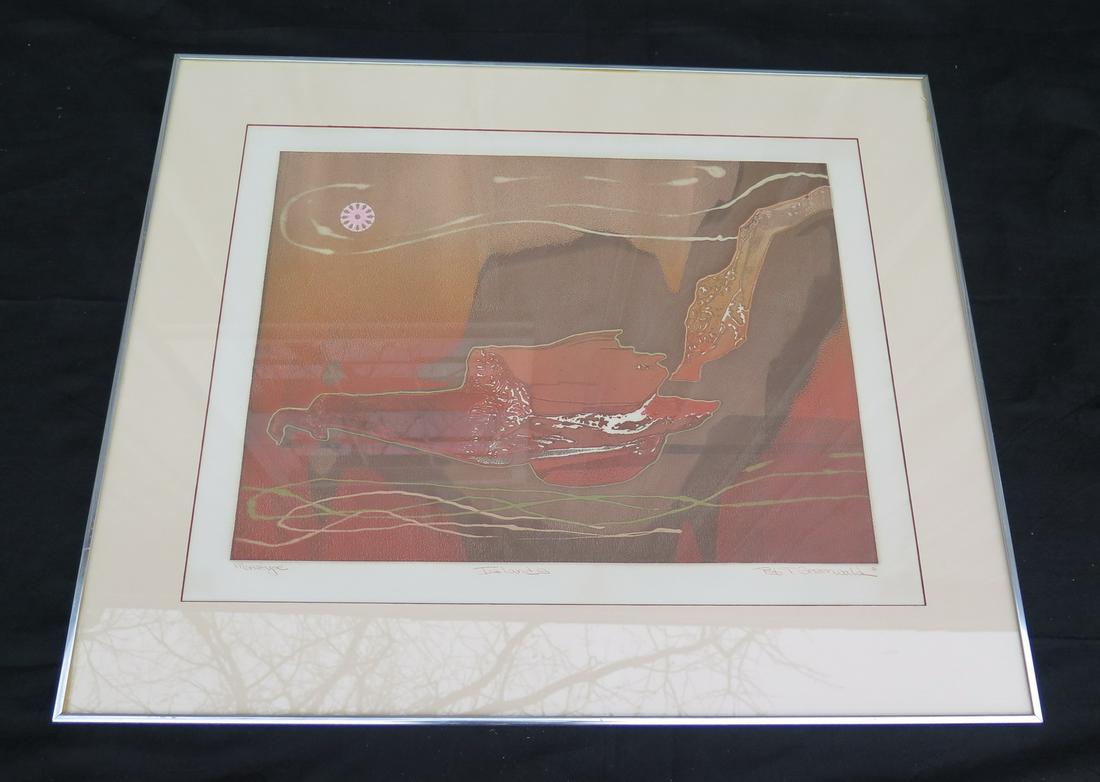 PAT GREENWALD SIGNED "ISLANDS" EMBOSSED MONOTYPE 20" X: PAT GREENWALD SIGNED "ISLANDS" EMBOSSED MONOTYPE 20" X 27" SHEET