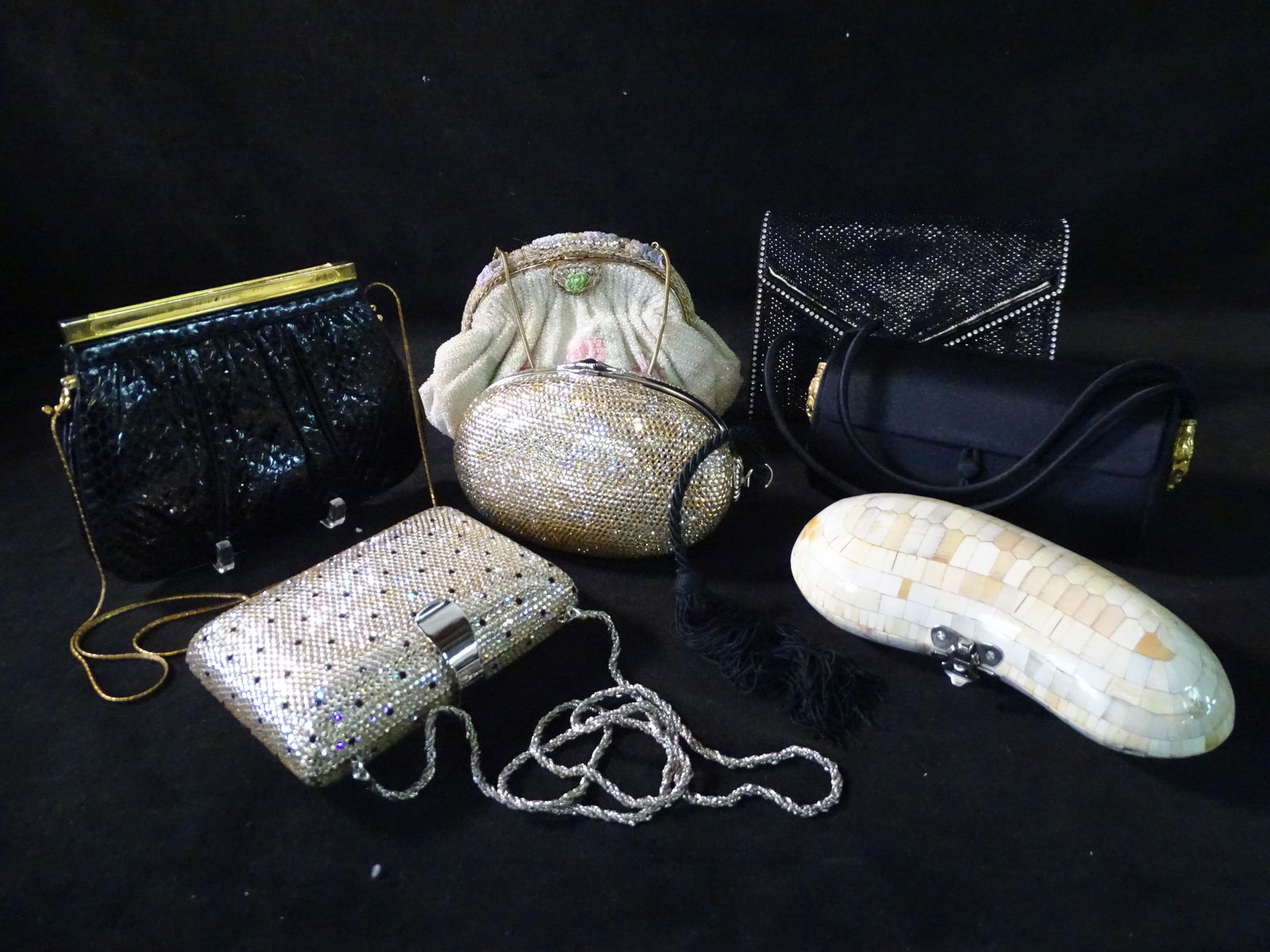 LOT 7 VINTAGE/USED EVENING CLUTCH BAGS/PURSES, BERGDORF (1 of 14)