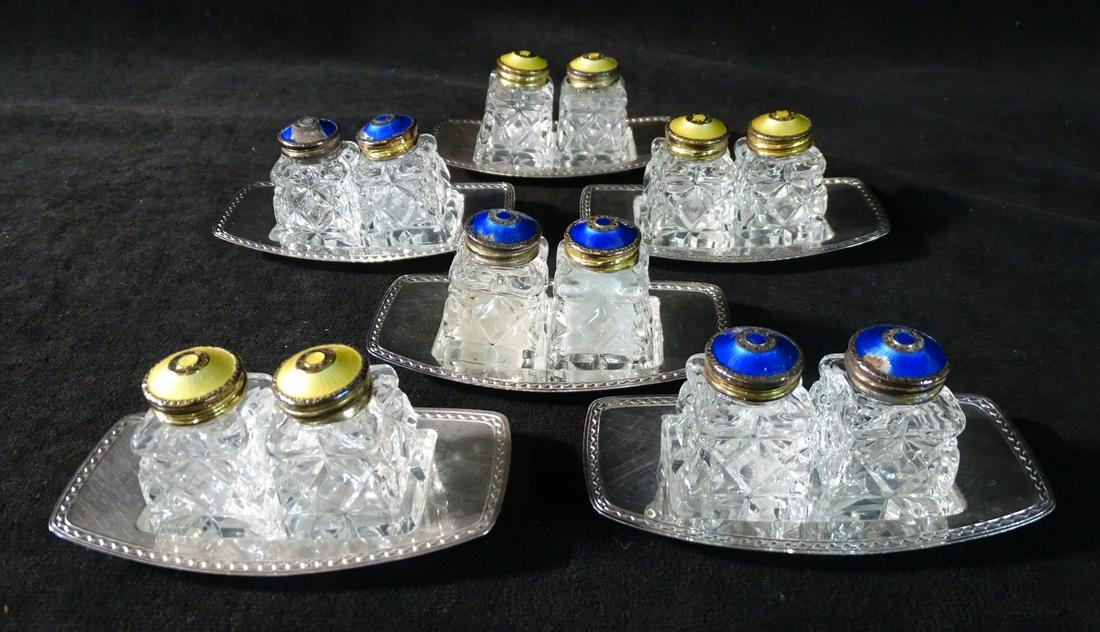 6 PAIR DAVID ANDERSON 1950'S CRYSTAL S/P SHAKER (1 of 10)