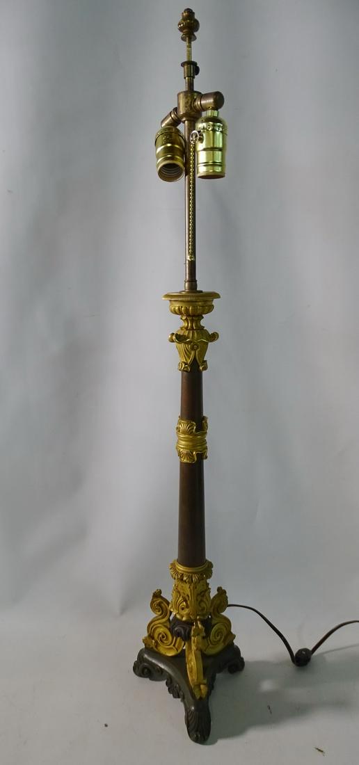 EMPIRE STYLE BRONZE LAMP 33.5 H. (1 of 6)