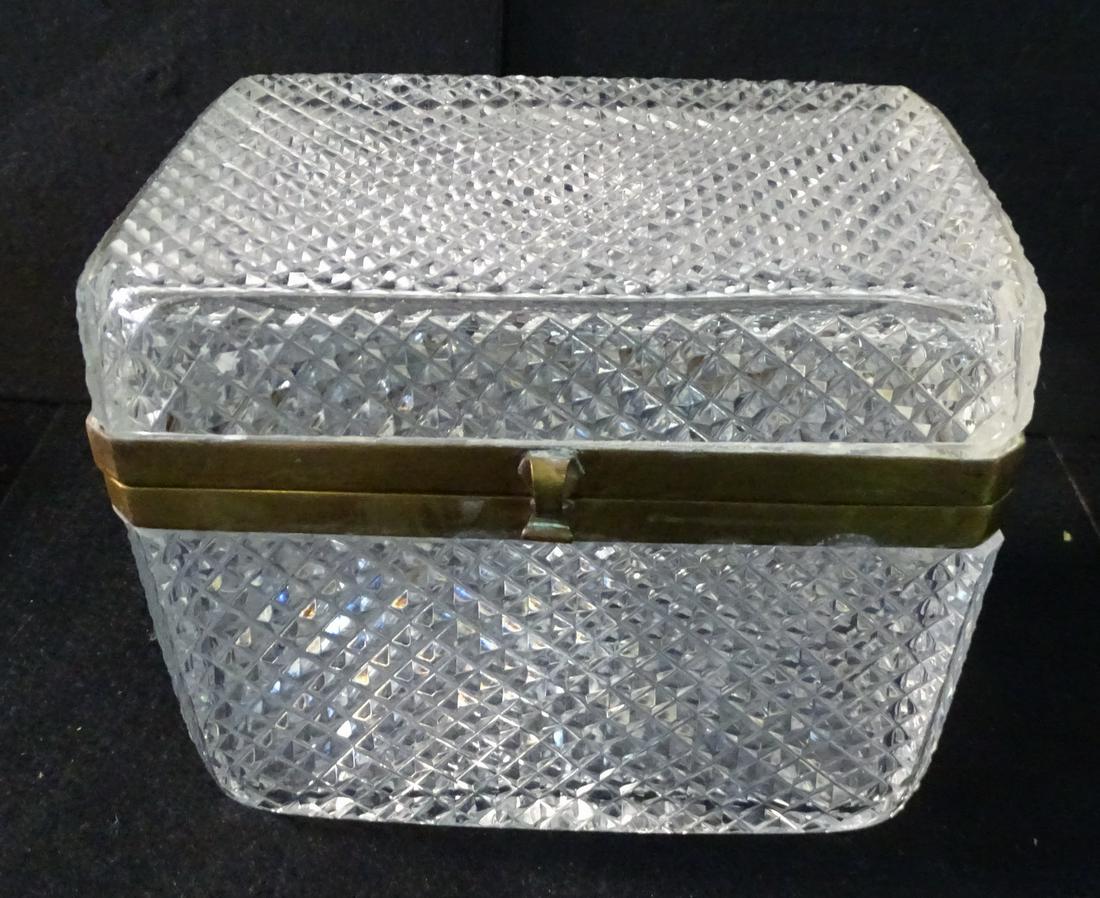BRONZE & CRYSTAL TALL RECTANGULAR LIDDED BOX 5 1/2 X 4 (1 of 5)