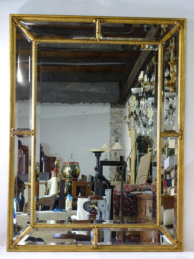 GILT FRAMED BEVELED GLASS MIRROR 49" HIGH 36 1/2" LONG (1 of 5)