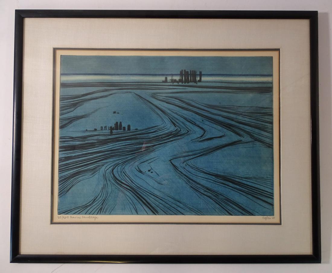EGLAIN SIGNED "MARINE LANDSCAPE" ETCHING/AQUATINT (1 of 8)
