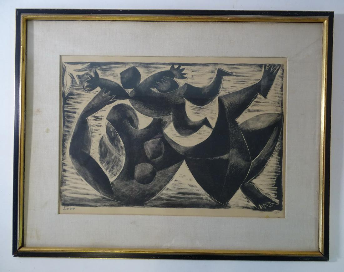 BALTASAR LOBO SIGNED CUBIST MOTHER & CHILD, CA. 1960S, (1 of 9)