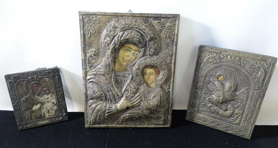 GROUP OF 3 ART RUSSIAN ICONS 10 1/4 X 8 LARGEST (1 of 12)