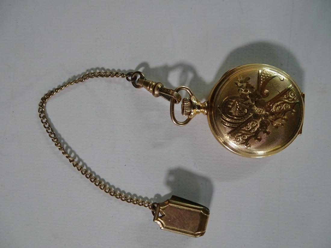 GOLD FILLED POCKET WATCH W/FOB (1 of 4)