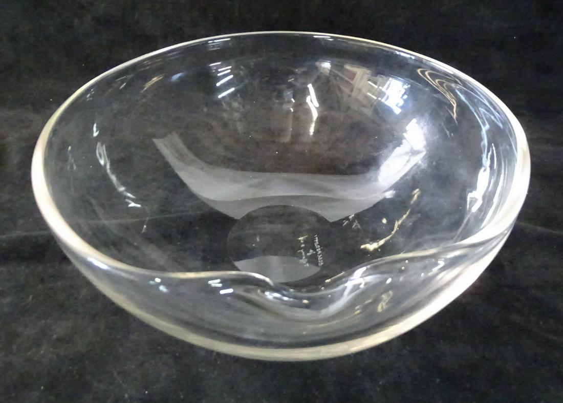 ELSA PERETTI FOR TIFFANY & CO. CRYSTAL BOWL 4 1/2" X 11 1/2" DIA.: ELSA PERETTI FOR TIFFANY & CO. CRYSTAL BOWL 4 1/2" X 11 1/2" DIA.
