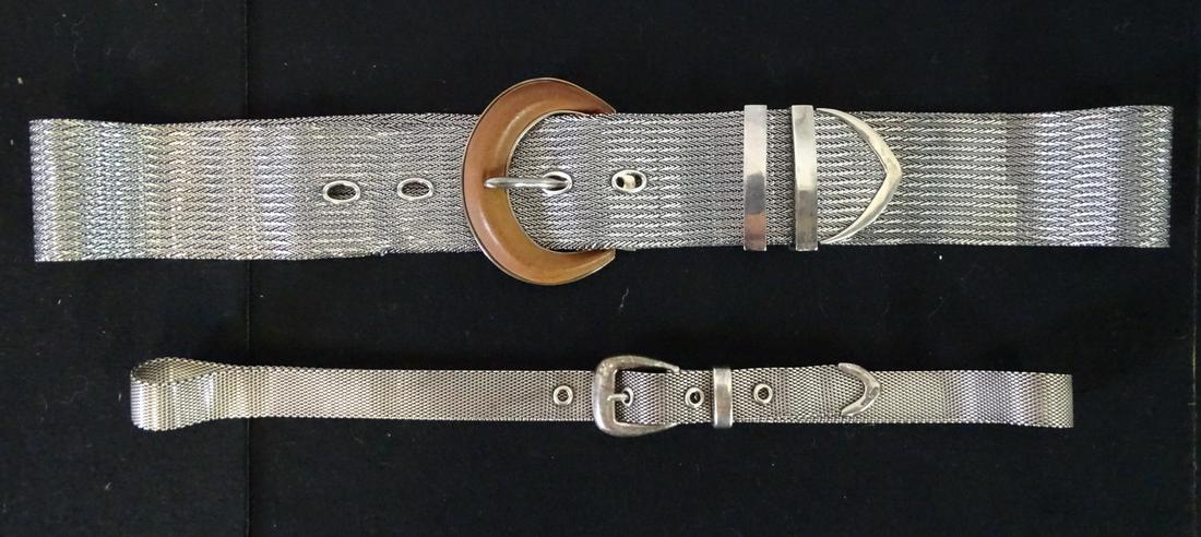 RALPH LAUREN WOMEN'S DESIGNER BELTS, PAIR, ONE IN STERLING SILVER (1 of 11)