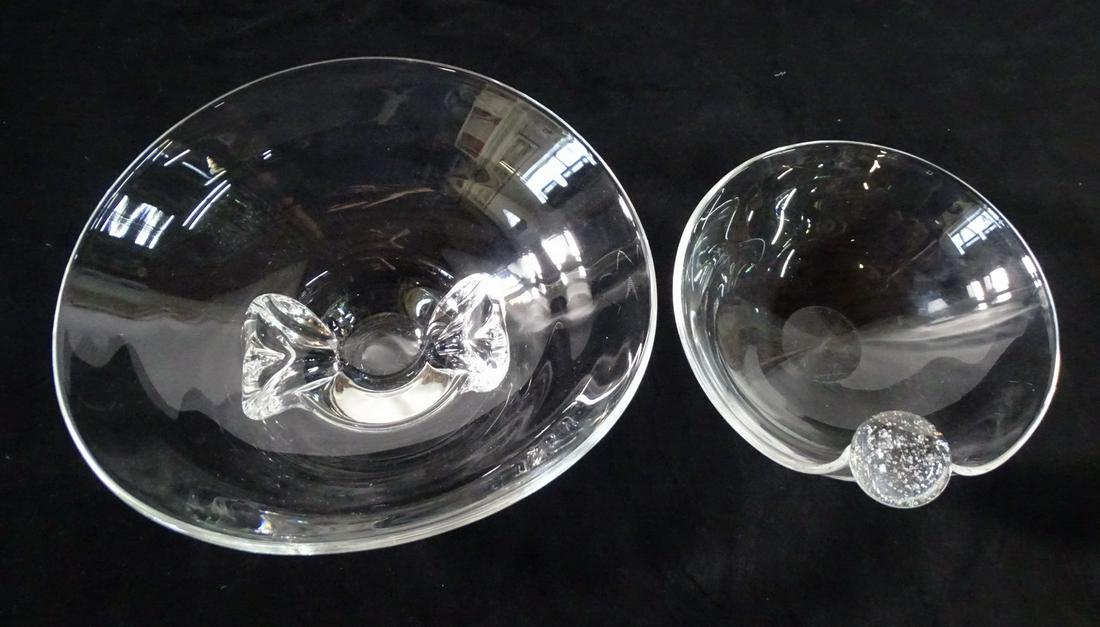 2 STEUBEN GLASS BOWLS 5" X 12" DIA. LARGEST (1 of 6)