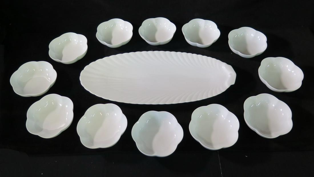 12 LIMOGES LOBED BOWLS & 1 LARGE SHELL PLATTER 6" DIA. & 33" L (1 of 3)