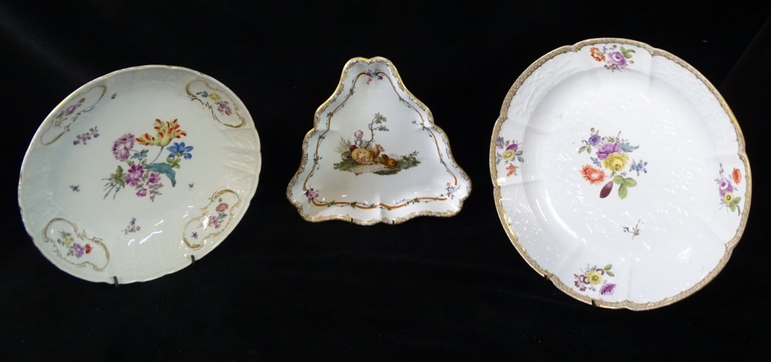 3 MEISSEN SERVING PIECES 2" H X 12" DIA. LARGEST (1 of 7)