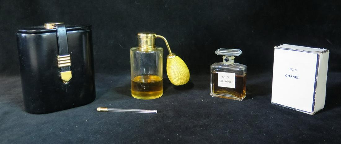 PERFUME ATOMISER W/CASE & CHANEL NO. 5 UNOPENED WAX SEAL (1 of 3)