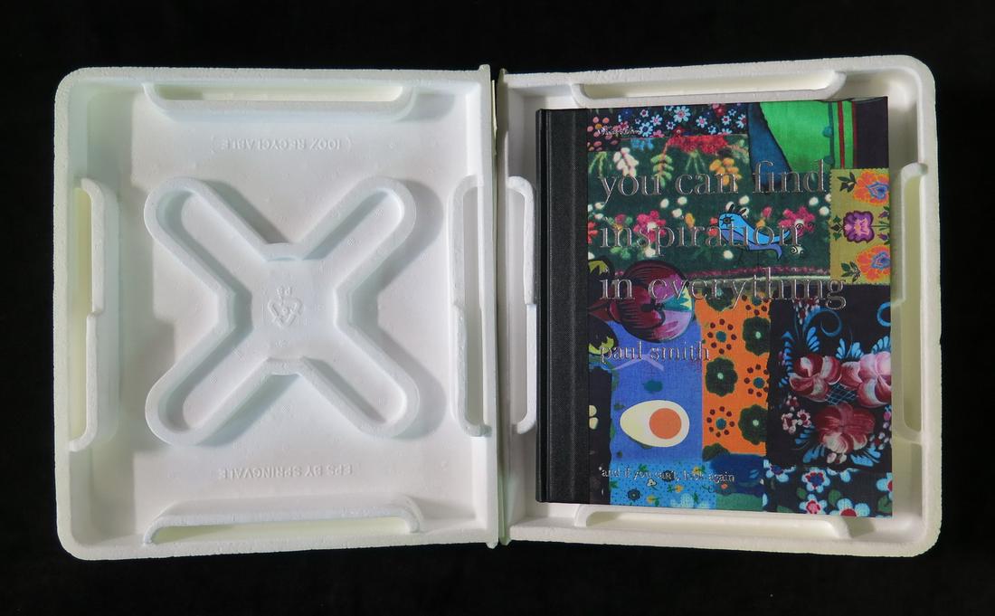 "YOU CAN FIND INSPIRATION IN EVERYTHING" BY PAUL SMITH (DESIGNER) WITH MAGNIFYING GLASS IN STYROFOAM: "YOU CAN FIND INSPIRATION IN EVERYTHING" BY PAUL SMITH (DESIGNER) WITH MAGNIFYING GLASS IN STYROFOAM BOX