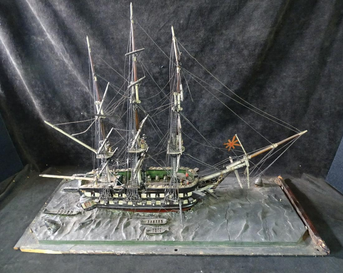 HANDCRAFTED CLIPPER SHIP 29.5" X 22" H X 12.5": HANDCRAFTED CLIPPER SHIP 29.5" X 22" H X 12.5"
