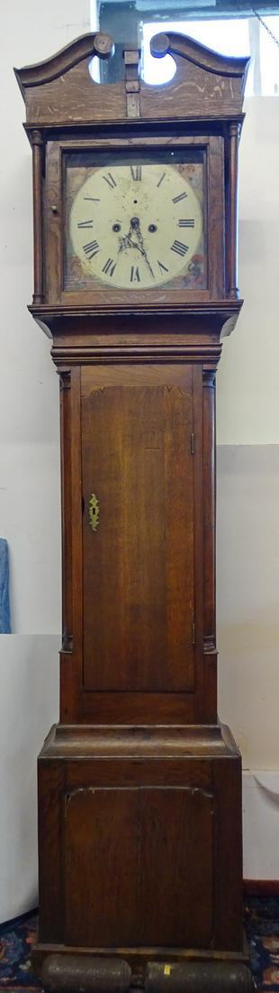 18/19 ENGLISH WALNUT TALL CASE CLOCK 90" X 18" (X 151) (1 of 20)