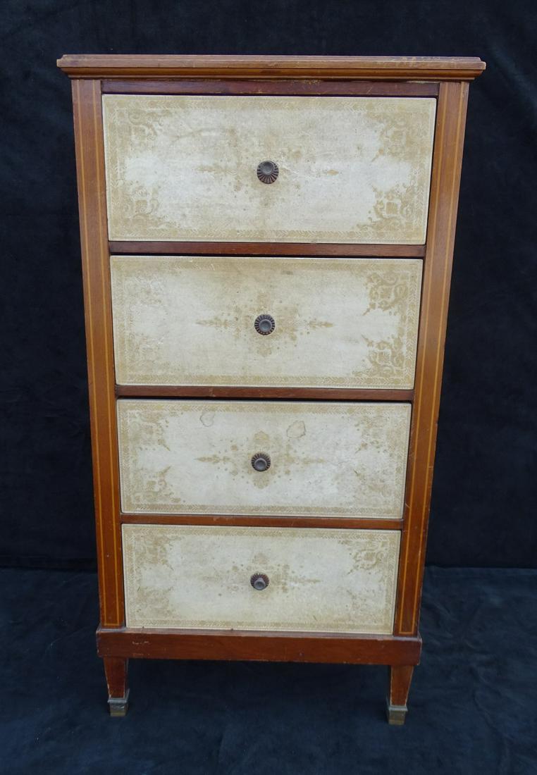 SMALL FRENCH CHEST WITH VELLUM DRAWERS 32" X 17" X 12" (1 of 10)