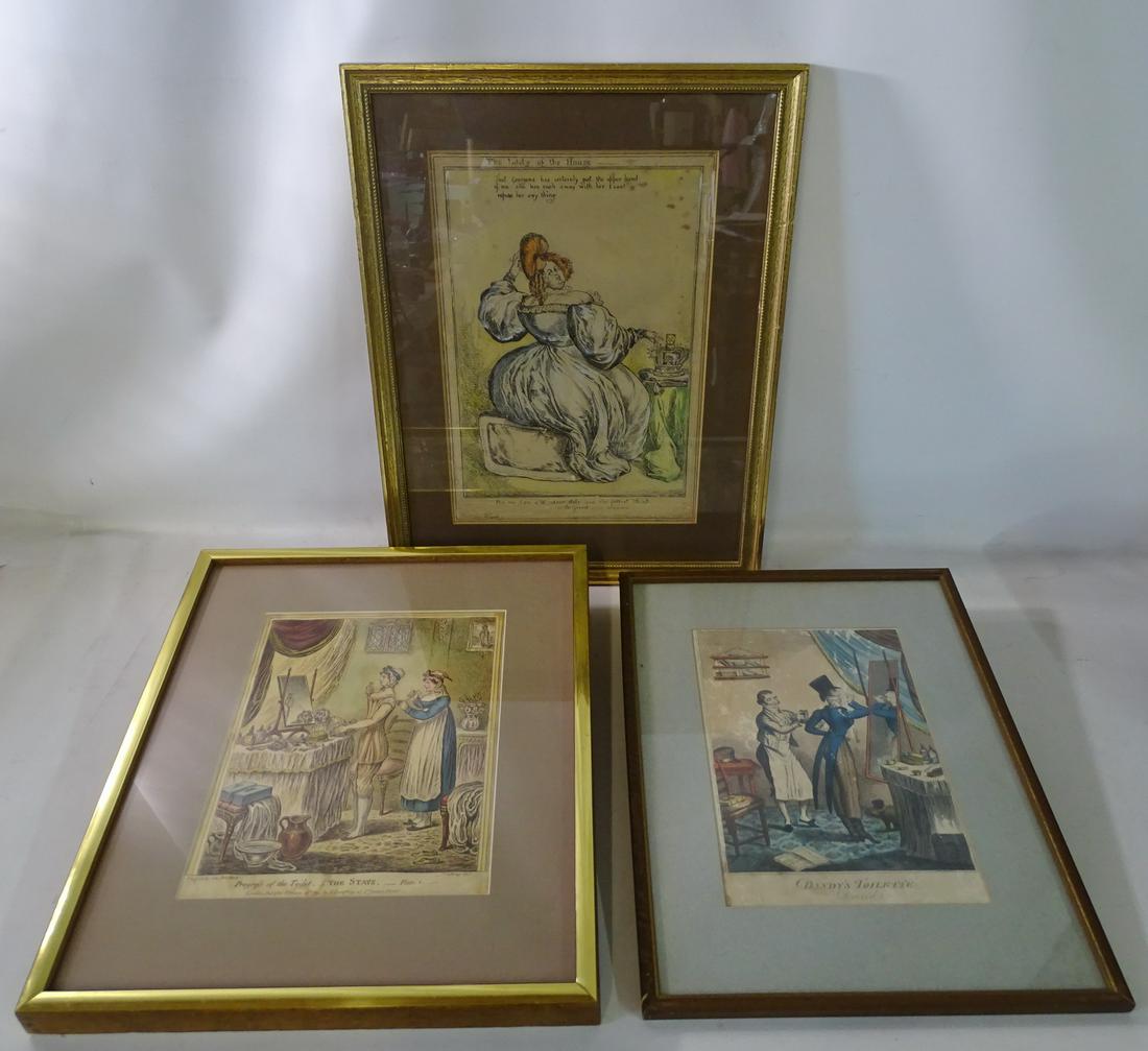 WILLIAM HEATH / JAMES GILRAY 3 FASHION CARICATURES, HAND-COLORED ETCHINGS & LITHOGRAPH, DANDY'S (1 of 16)