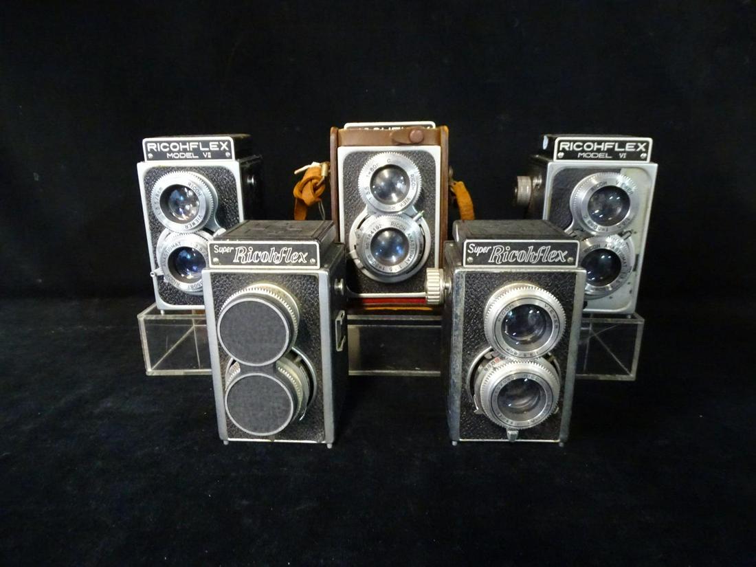 (5) VINTAGE RICON CAMERAS INC. SUPER, MODE VI, VII, 5.5" (1 of 3)