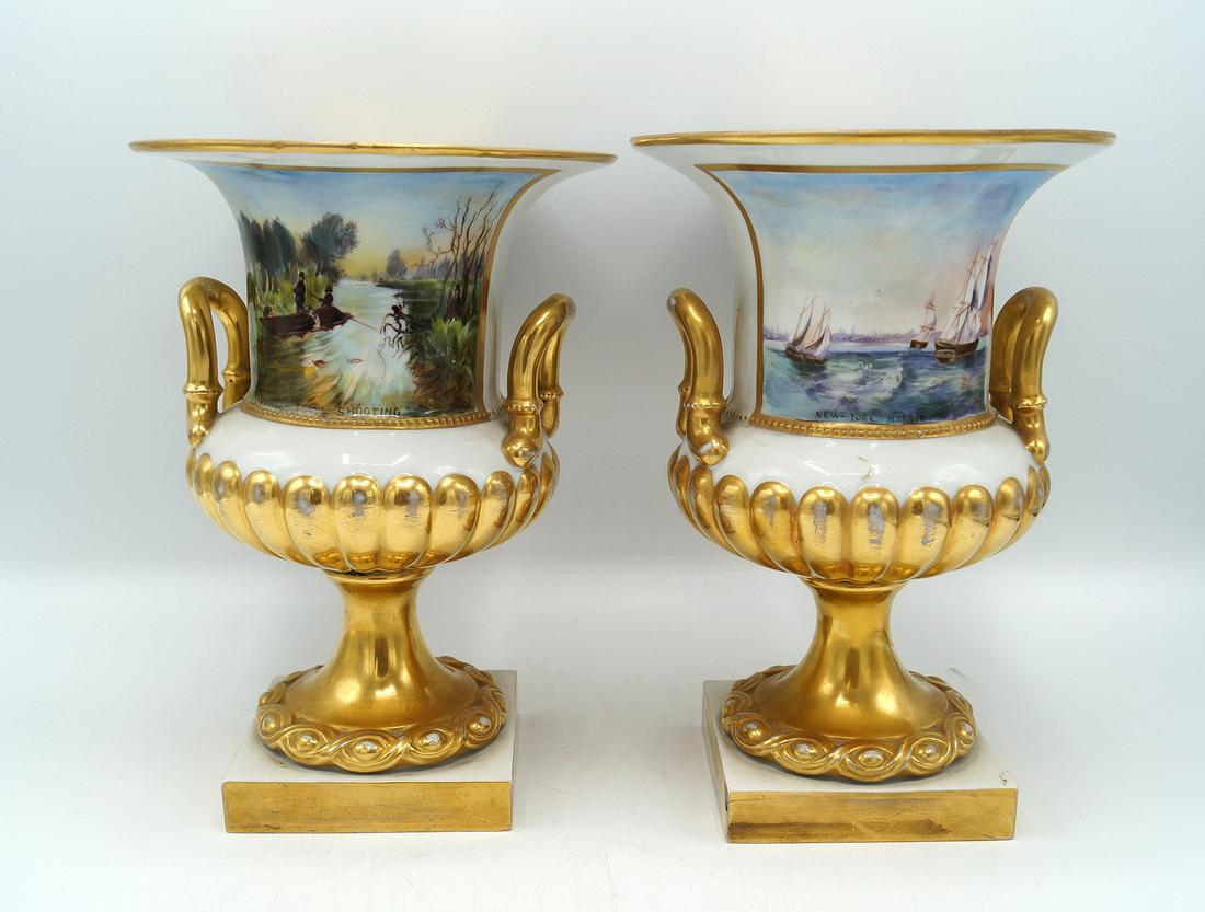 PAIR CONTINENTAL PORCELAIN VASES (1 of 12)