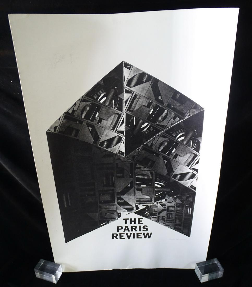 LOUISE NEVELSON PENCIL SIGNED "PARIS REVIEW" 1967, LITHOGRAPH NO. 25/150, 40" X 26" (1 of 8)