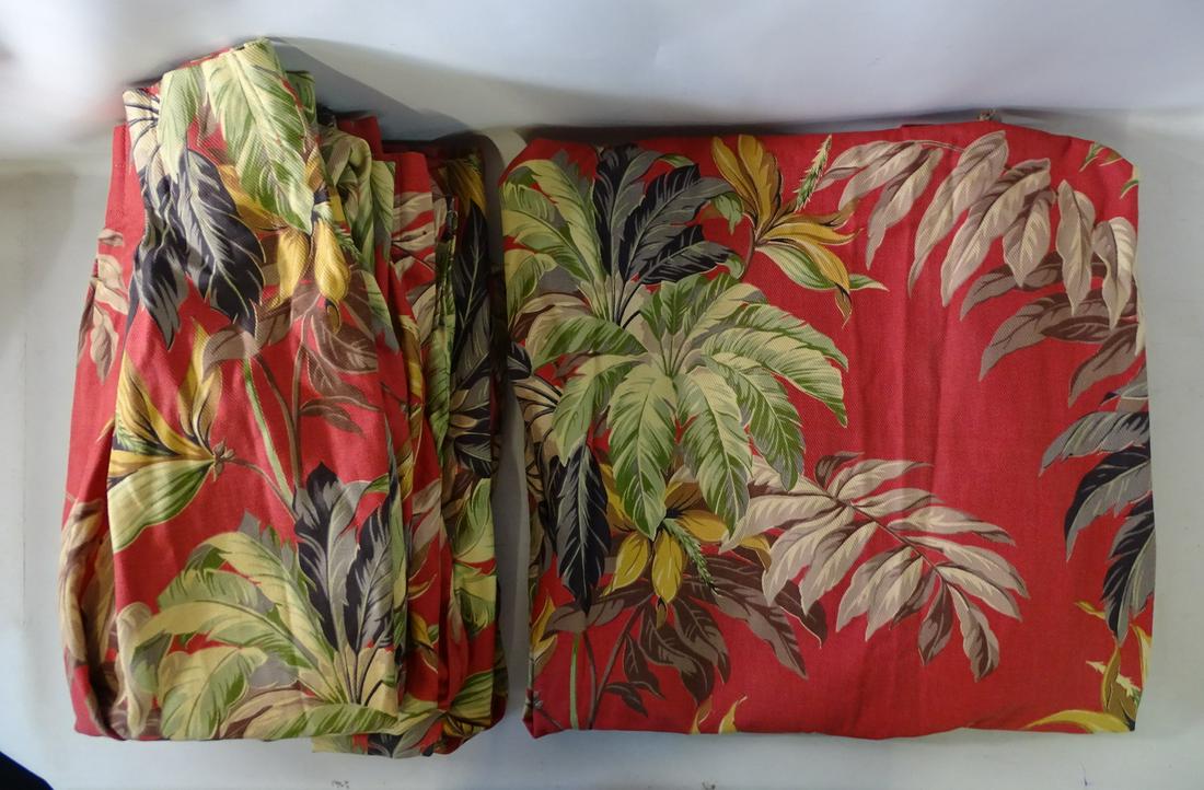 VINTAGE HAWAIIAN PRINT HEAVY CANVAS CURTAINS 5 PANELS 78" LONG 20" WIDE AT TOP: VINTAGE HAWAIIAN PRINT HEAVY CANVAS CURTAINS 5 PANELS 78" LONG 20" WIDE AT TOP