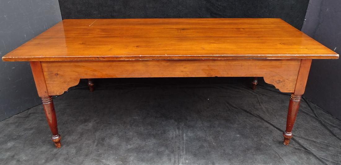 19TH CENTURY PINE FARM TABLE 83" LONG  30 1/2" HIGH 38" WIDE (1 of 12)