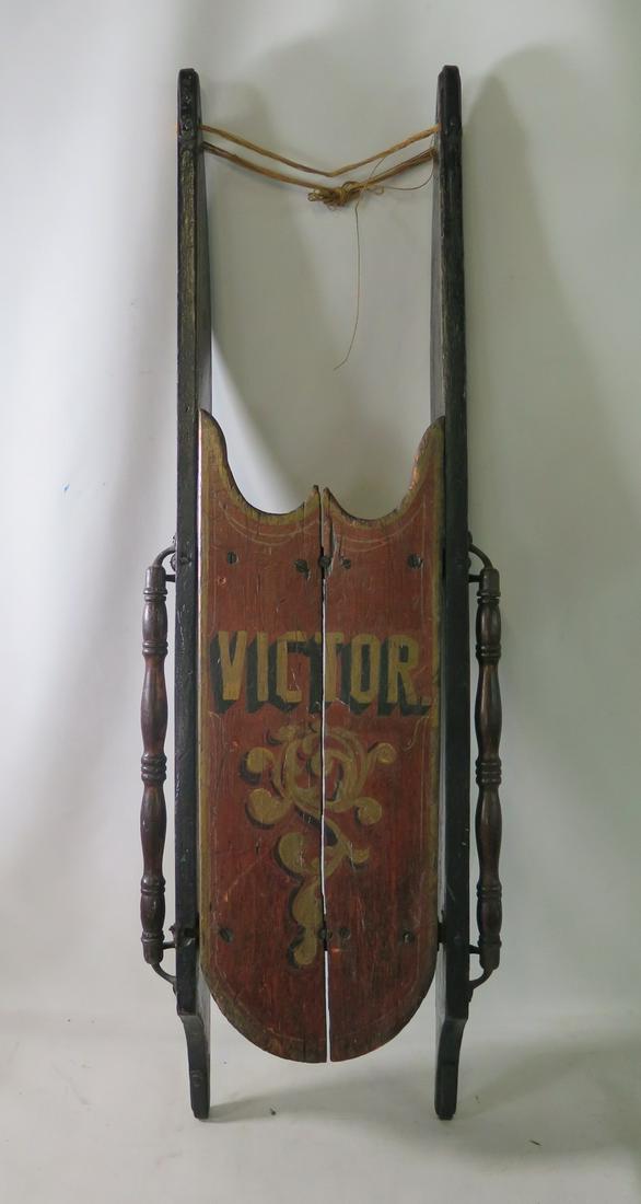 19TH CENTURY DECORATED SLEIGH 'VICTOR': 19TH CENTURY DECORATED SLEIGH 'VICTOR'